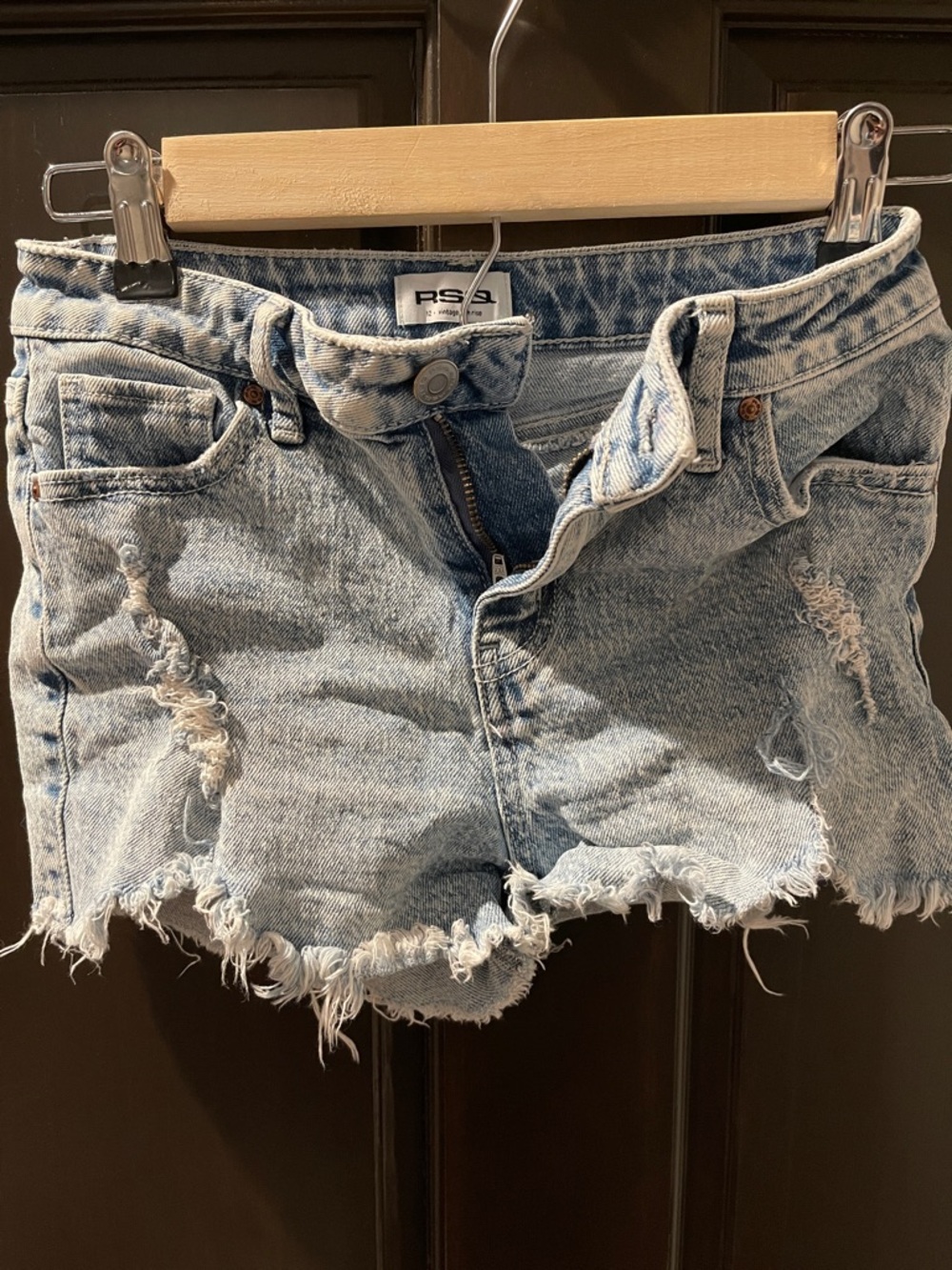 RSQ Light Blue Distressed Denim Shorts